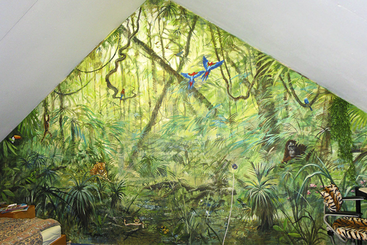 Muurschildering Bram's Jungle Room 4