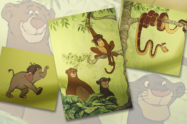 Muurschildering Kinderslaapkamer - Jungle Book
