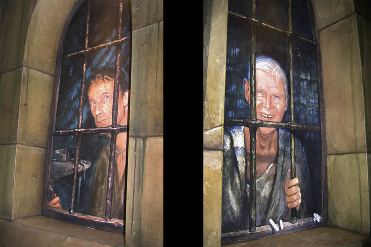 Muurschildering Dungeon - gevangenen