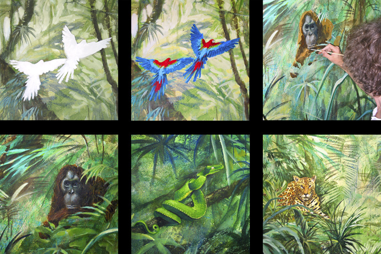 Muurschildering Bram's Jungle Room 2